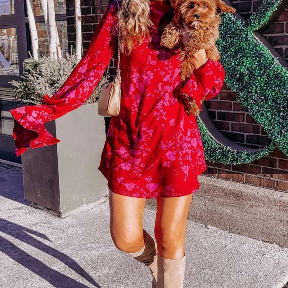 NWT Free people - Aries Mini Dress in Romantic Combo. Size S.